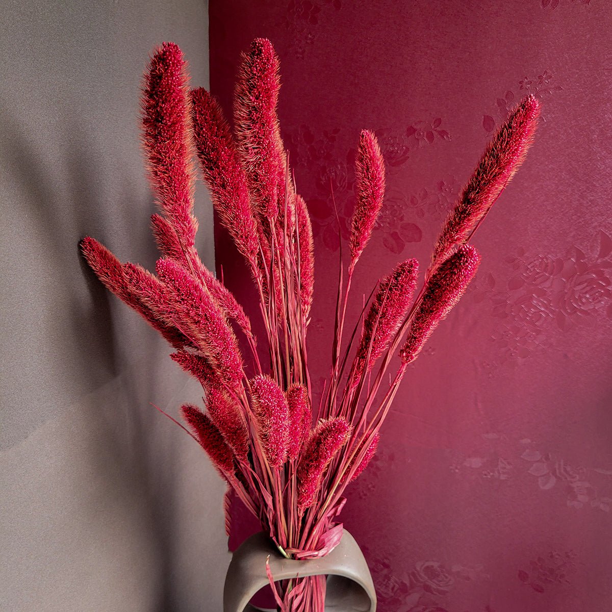 26" Dried Red Setaria Bunch - Mossy Moss by Olia