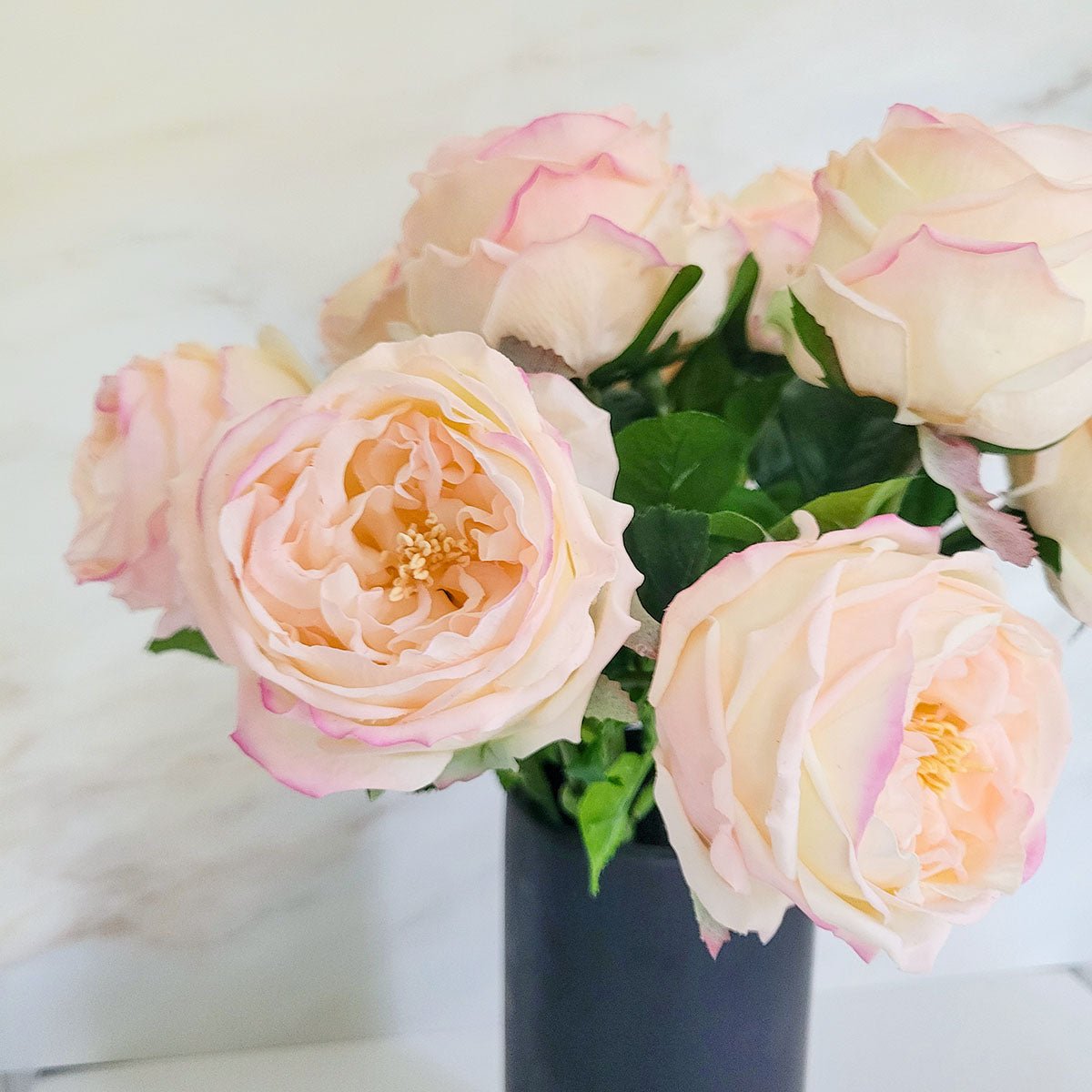 Real Touch Blush Pink 17" English Rose - Mossy Moss by Olia