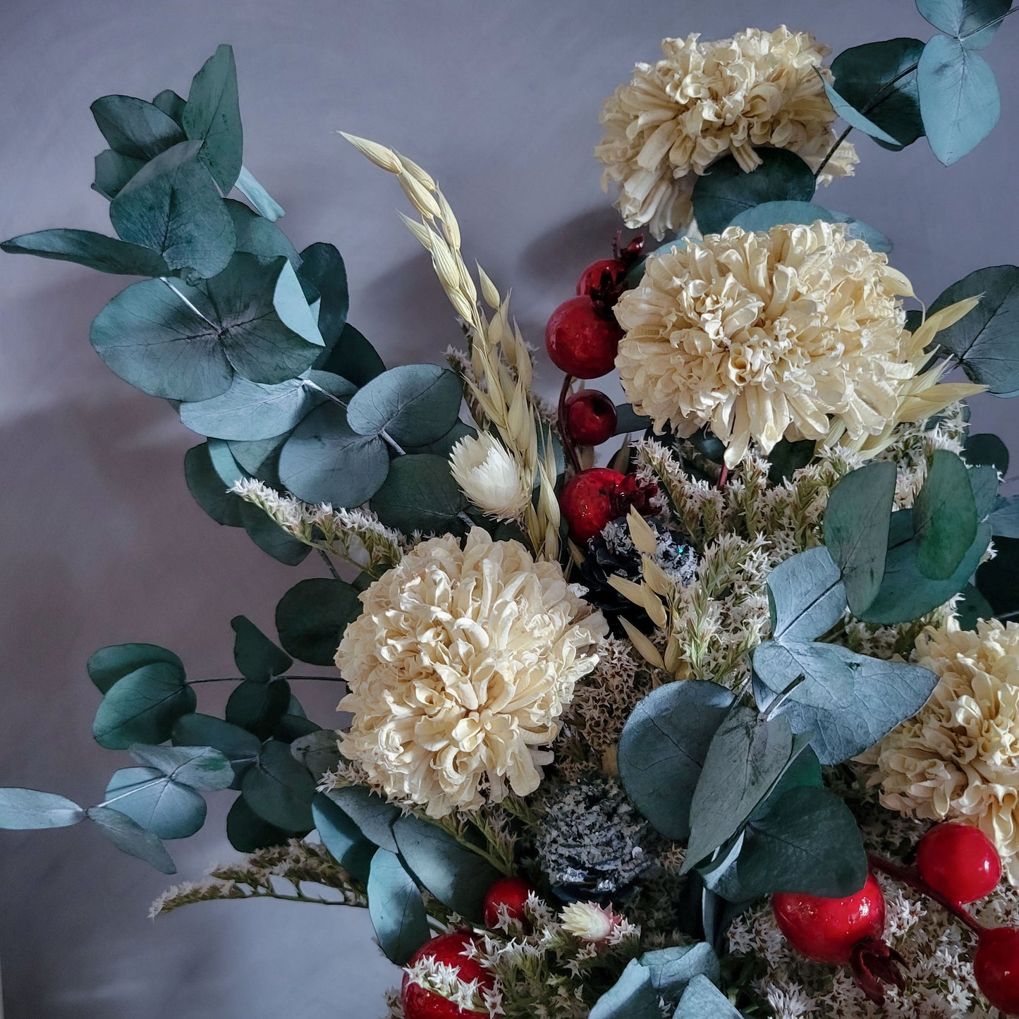 Snowball Bliss Winter Bouquet - Mossy Moss by Olia