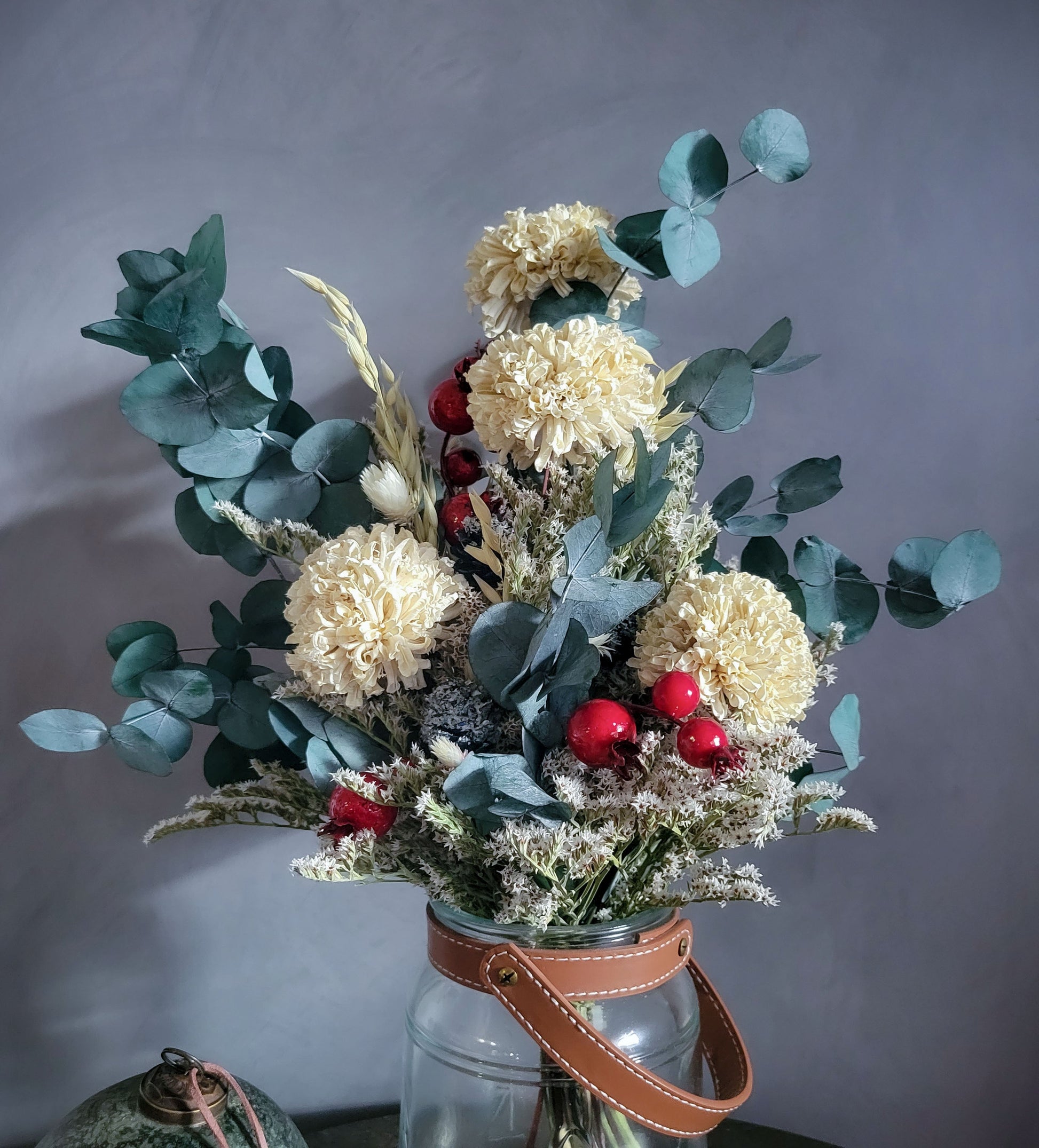 Snowball Bliss Winter Bouquet - Mossy Moss by Olia