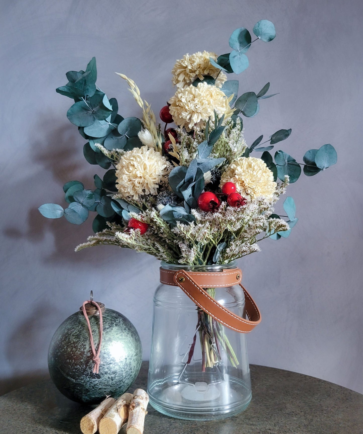 Snowball Bliss Winter Bouquet - Mossy Moss by Olia