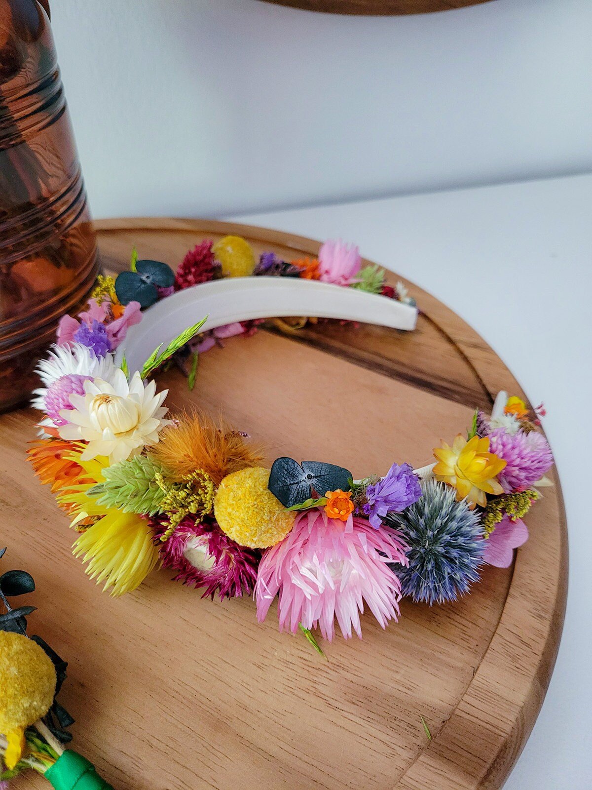 Colorful Boho Dried Flower Bouquet w preserved Roses & dried Flowers - Mossy Moss by Olia