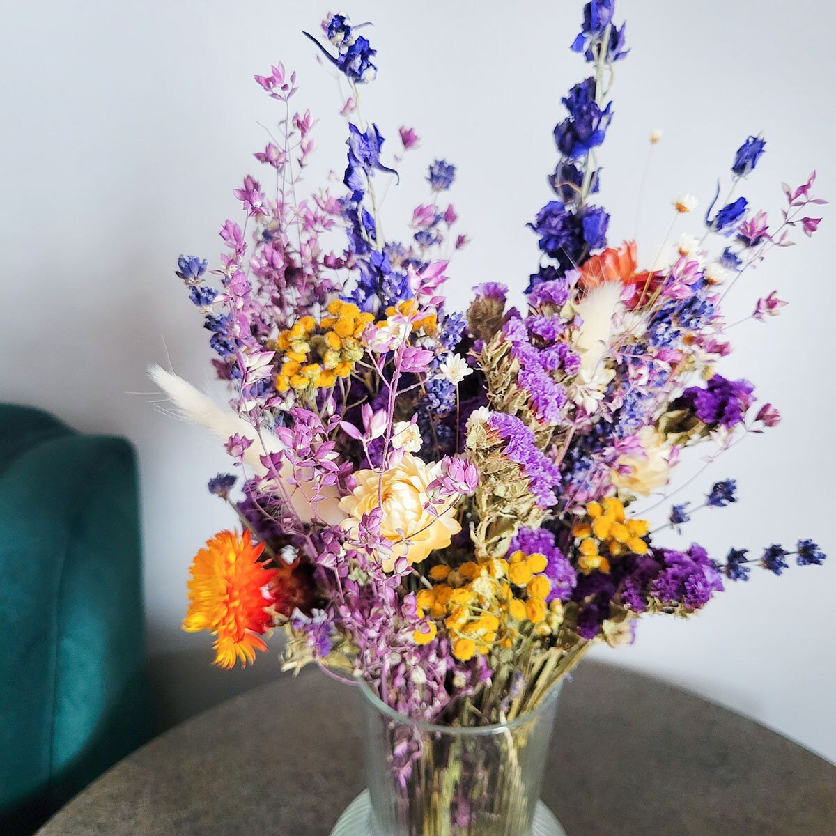 Colorful Spring Dried Flower Bouquet - Mossy Moss by Olia