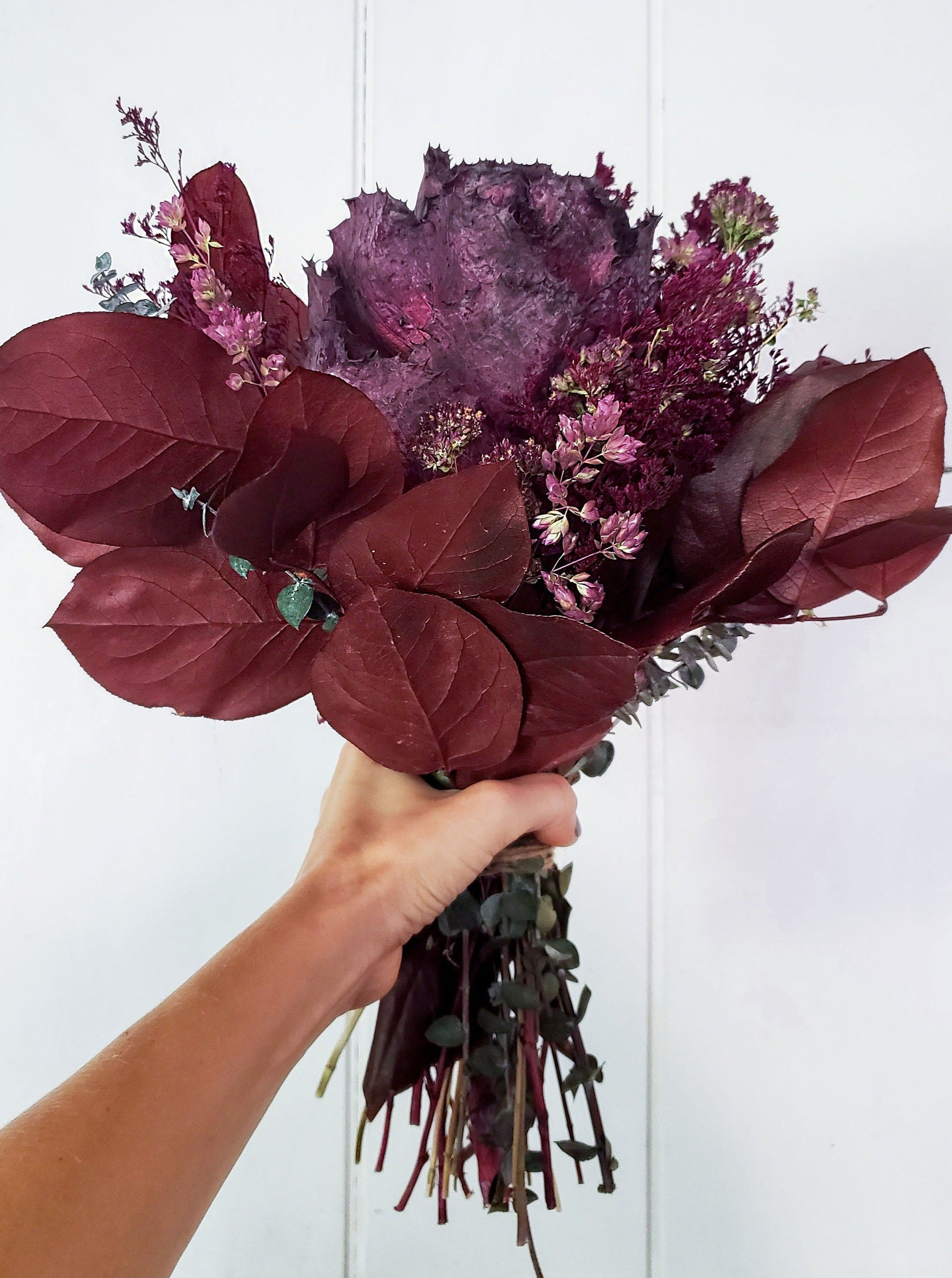 Dried Flower Halloween Wedding Bouquet - Mossy Moss by Olia