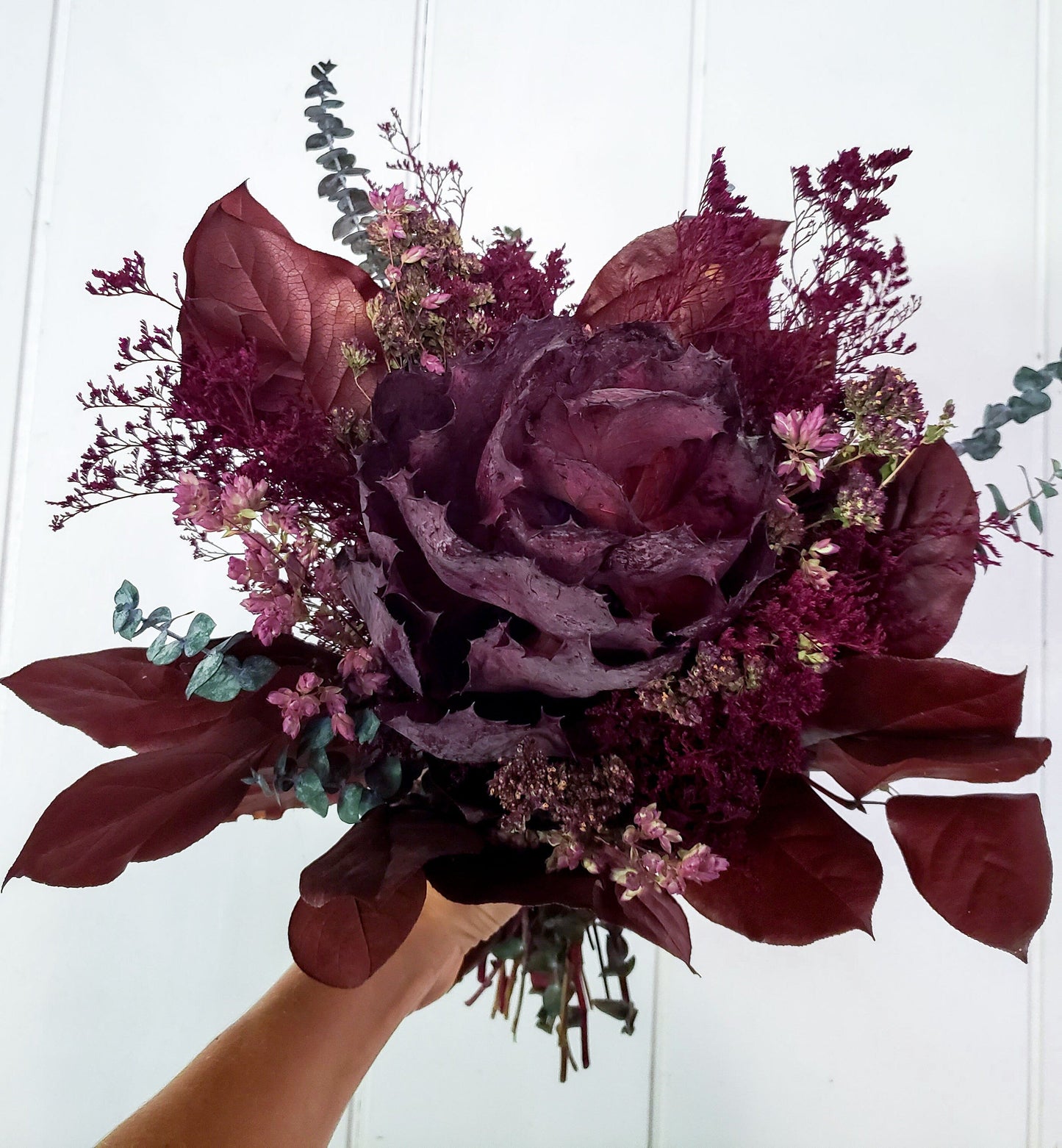 Dried Flower Halloween Wedding Bouquet - Mossy Moss by Olia