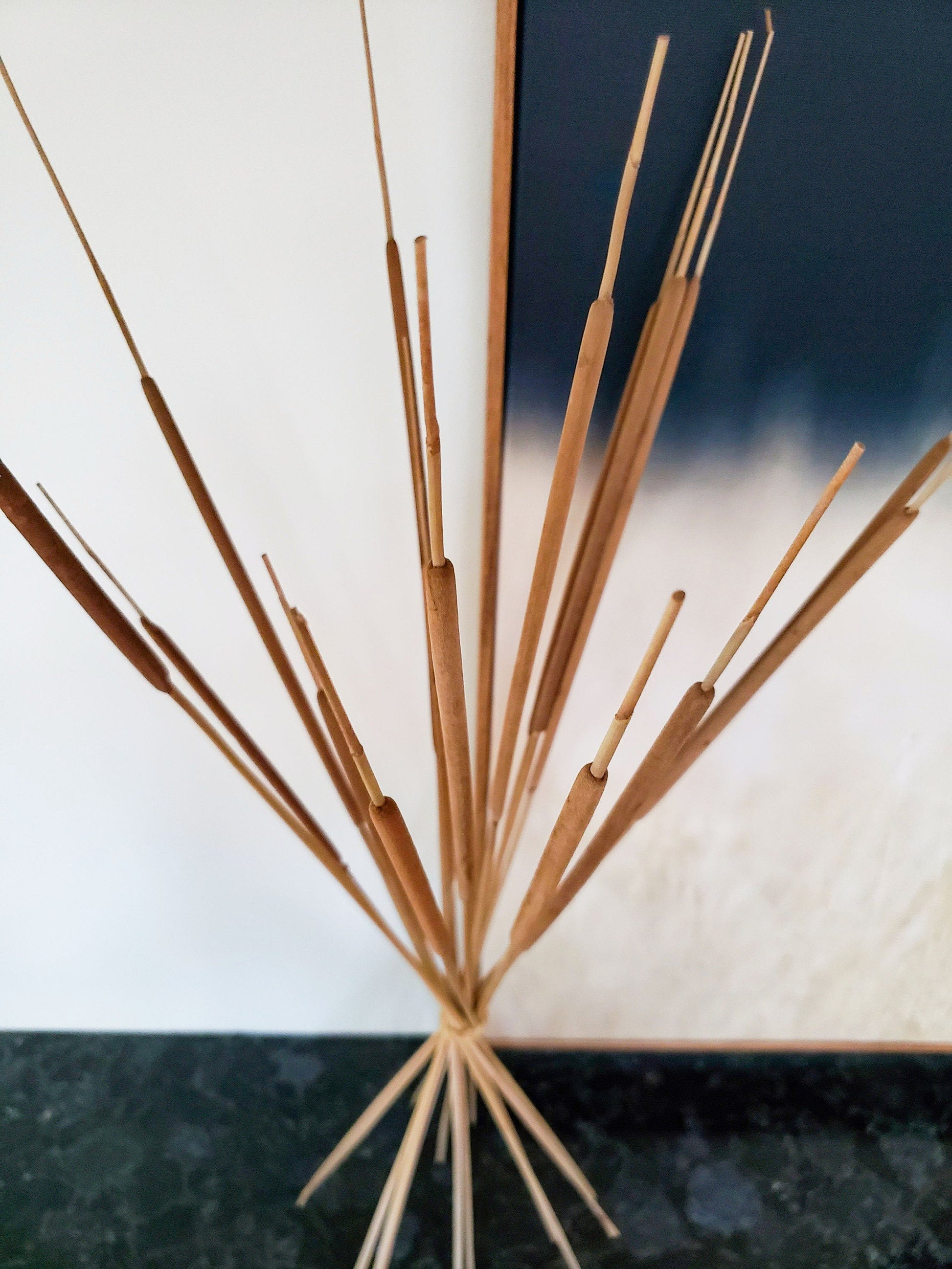 Dried Natural Cattails - Mossy Moss by Olia