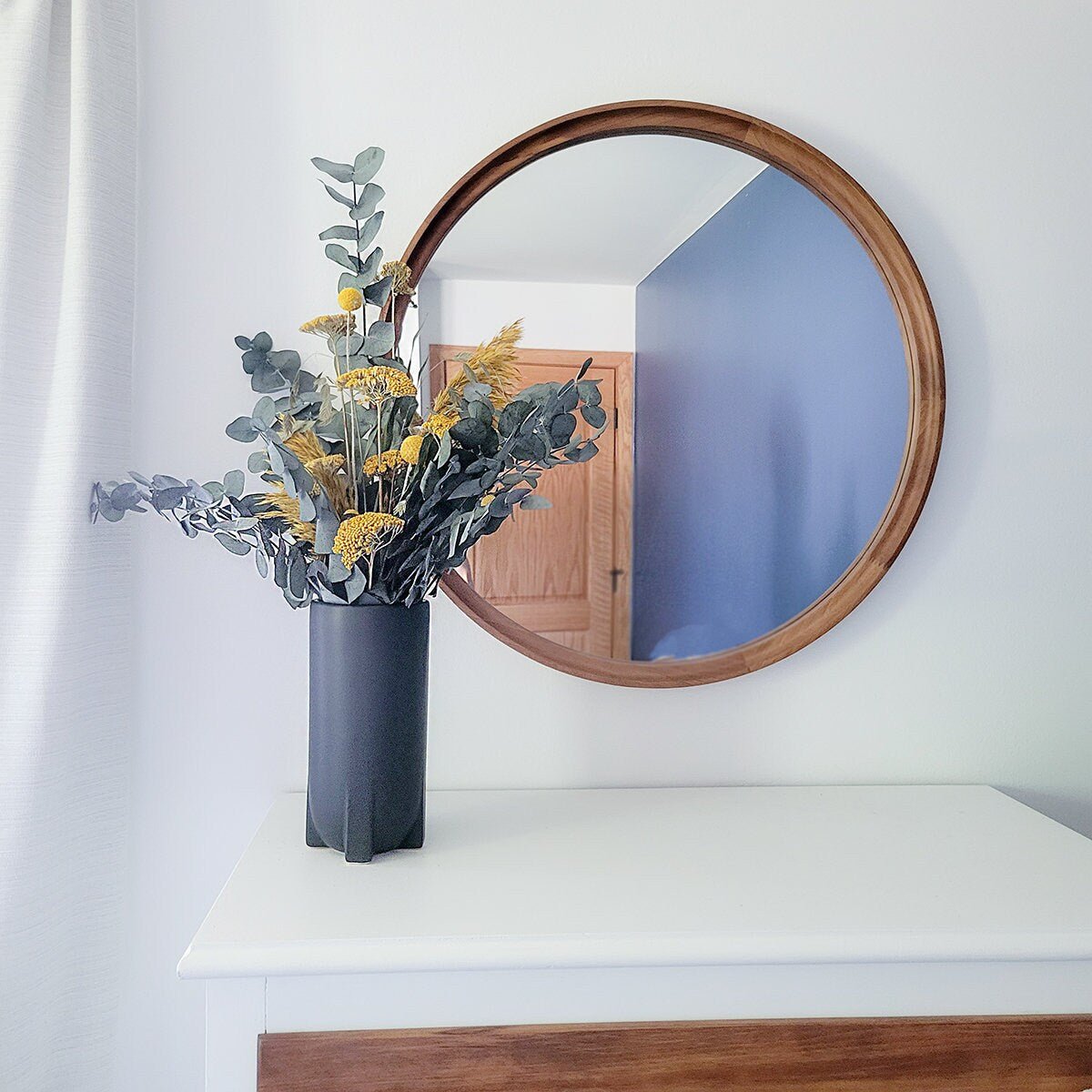 Preserved Blue, Yellow Eucalyptus Yarrow & Billy Balls Bouquet - Mossy Moss by Olia