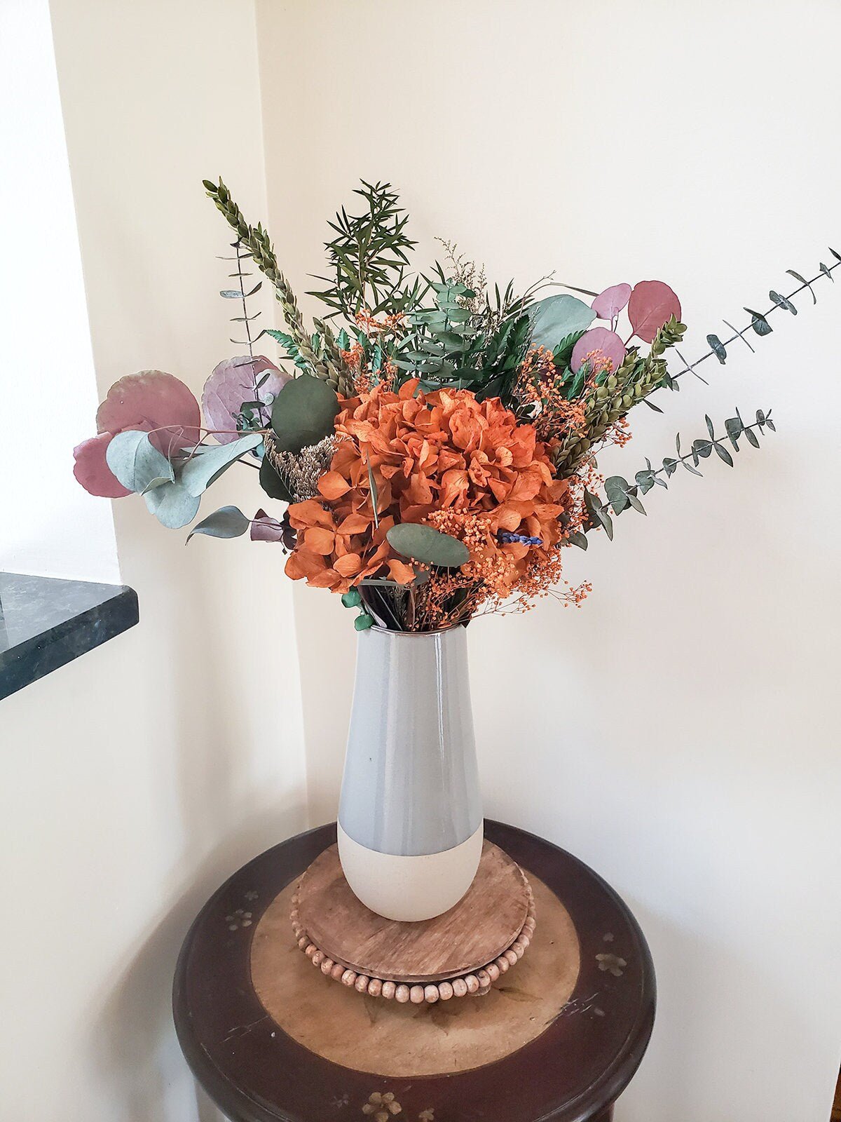 Preserved Hydrangea Bouquet w/ Eucalyptus - Mossy Moss by Olia