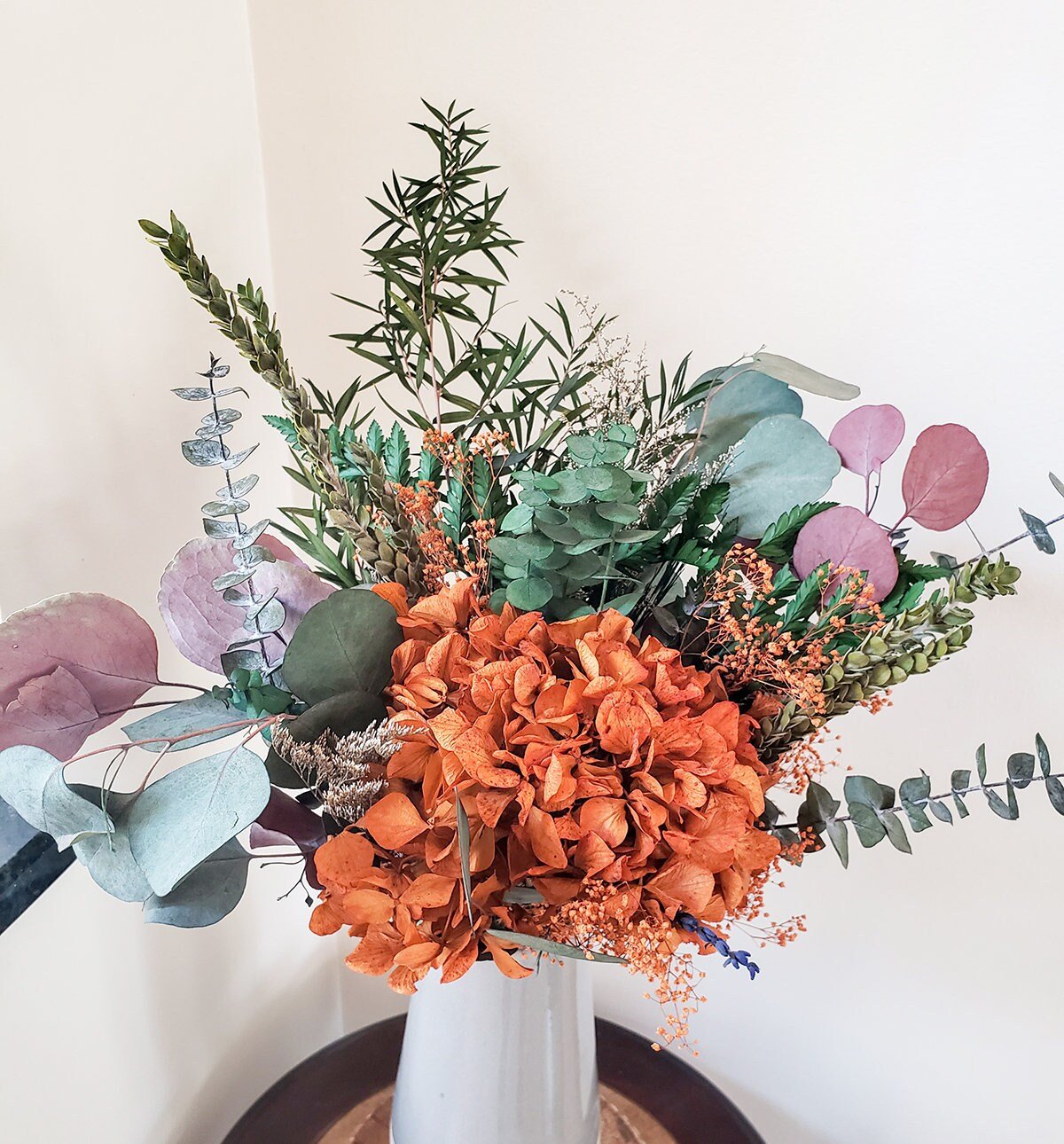 Preserved Hydrangea Bouquet w/ Eucalyptus - Mossy Moss by Olia
