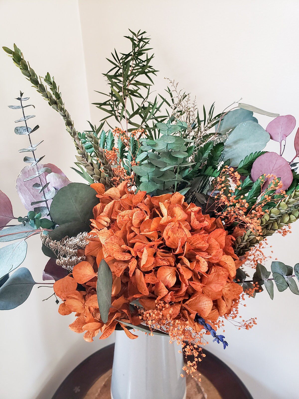 Preserved Hydrangea Bouquet w/ Eucalyptus - Mossy Moss by Olia