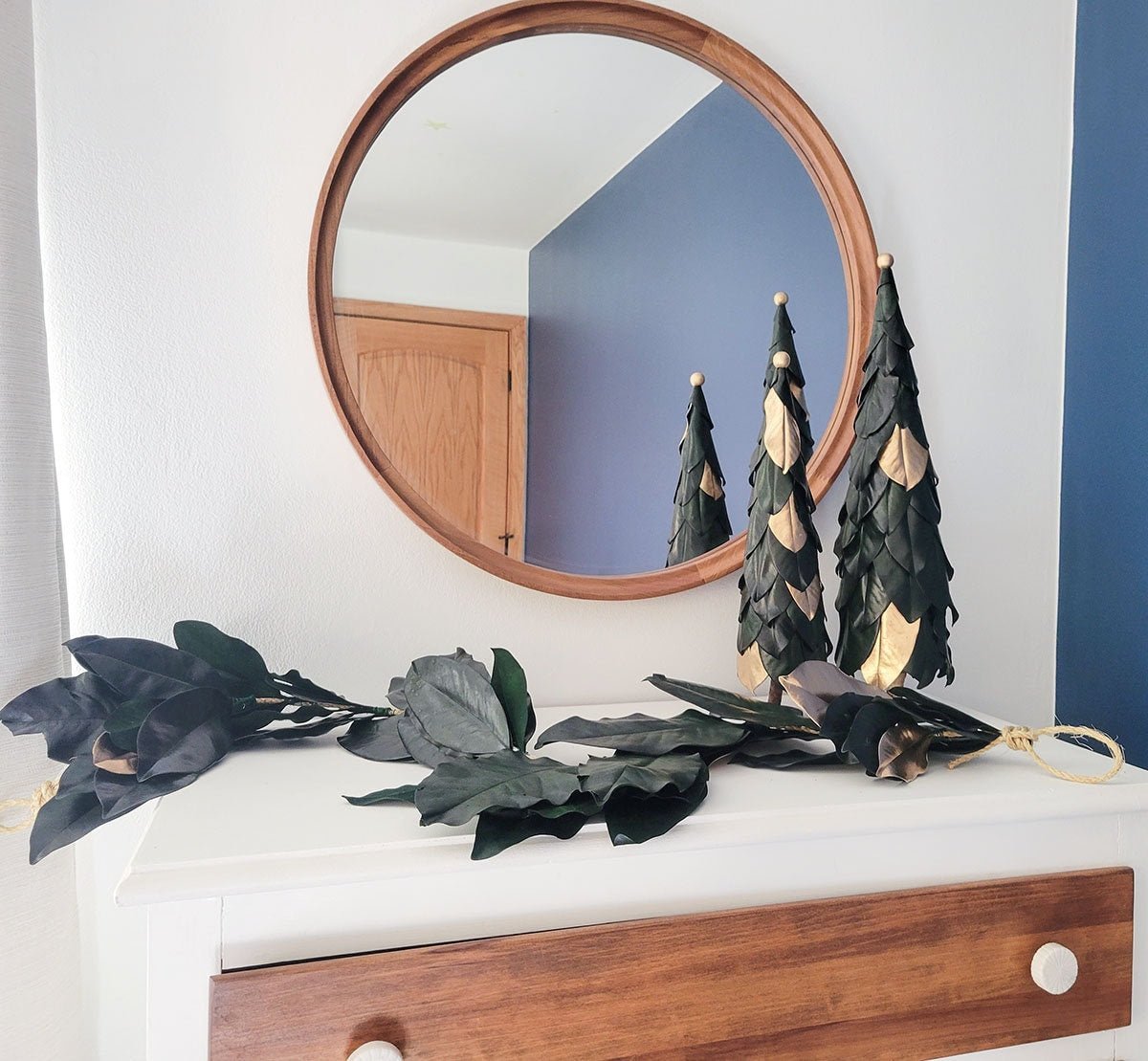 Preserved Real Magnolia Leaves Christmas Tree - Mossy Moss by Olia