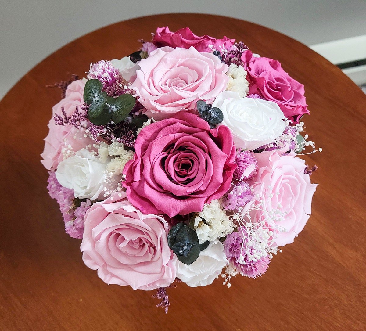 Preserved Rose & Dried Flower Arrangement - Mossy Moss by Olia