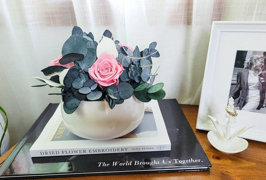 Preserved Rose & Eucalyptus Bouquet - Mossy Moss by Olia