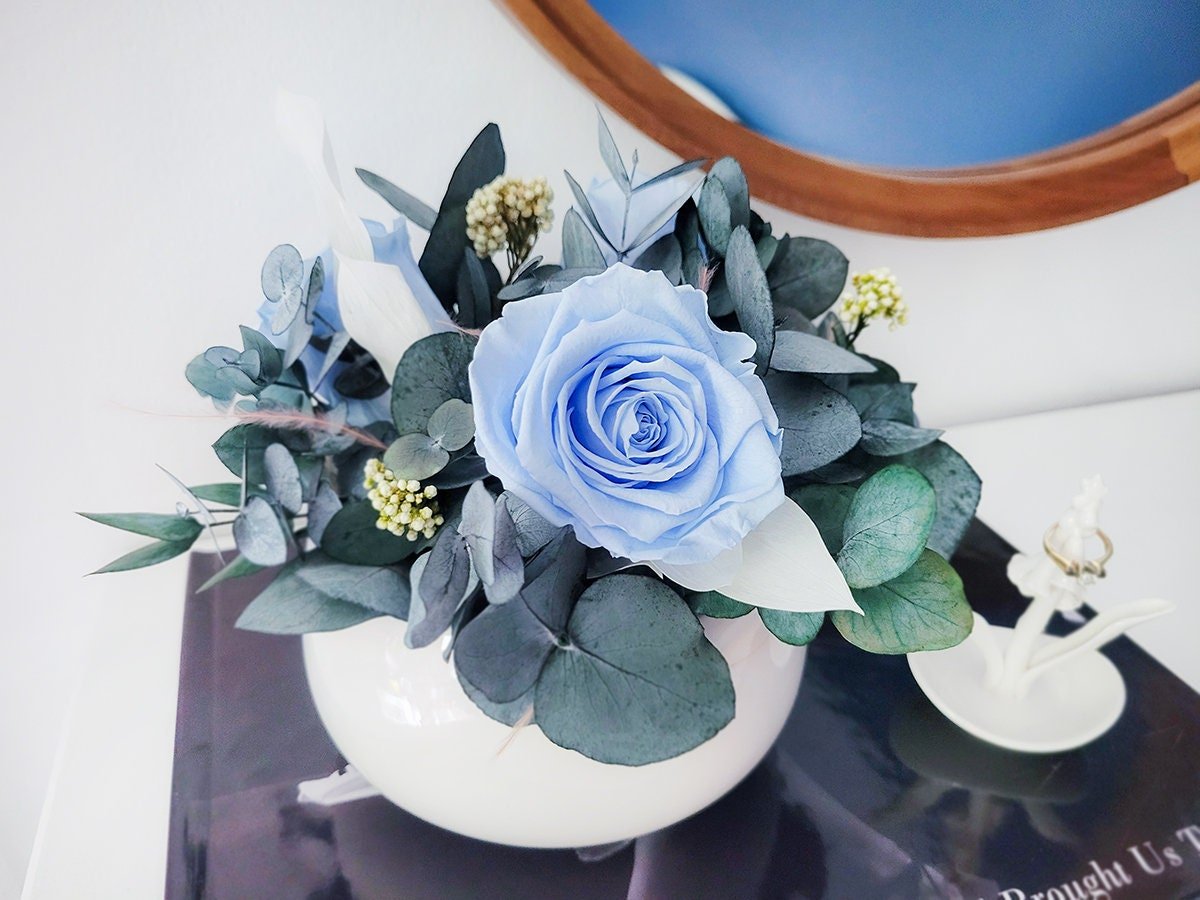 Preserved Rose & Eucalyptus Bouquet - Mossy Moss by Olia