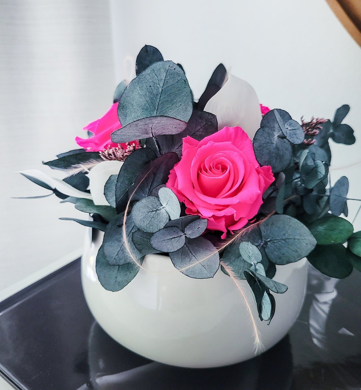 Preserved Rose & Eucalyptus Bouquet - Mossy Moss by Olia