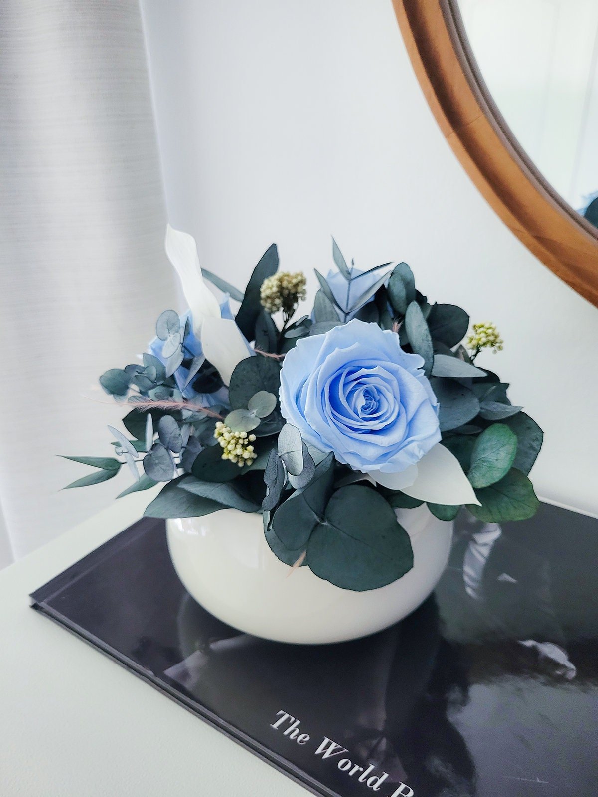 Preserved Rose & Eucalyptus Bouquet - Mossy Moss by Olia