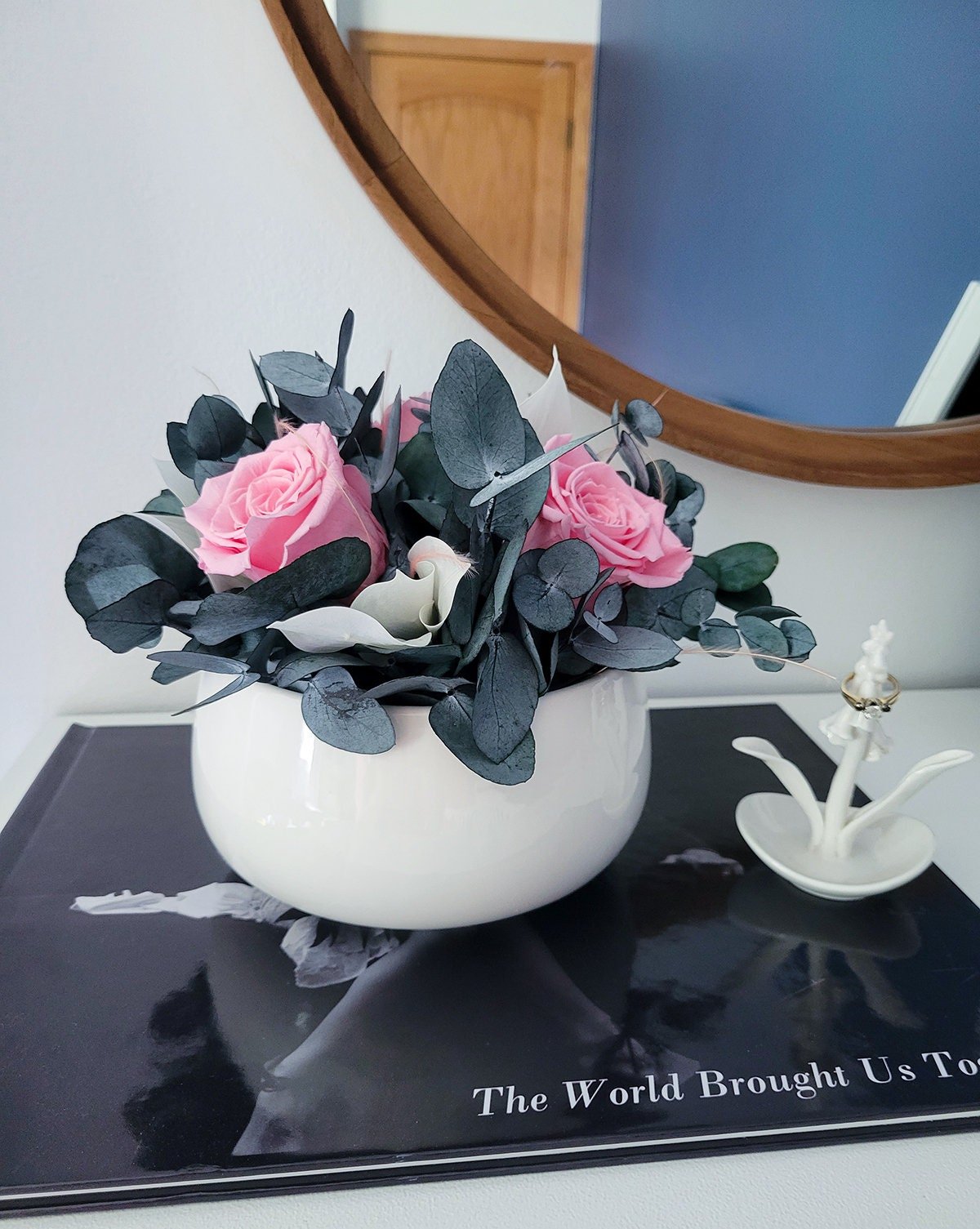 Preserved Rose & Eucalyptus Bouquet - Mossy Moss by Olia