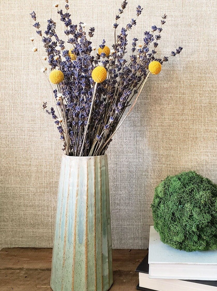 Small Dried Lavender Bouquet with Larkspur or Billy Balls - Mossy Moss by Olia