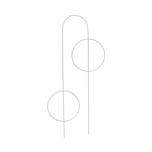 White Metal Geometric Plant Stick Trellis - Mossy Moss by Olia