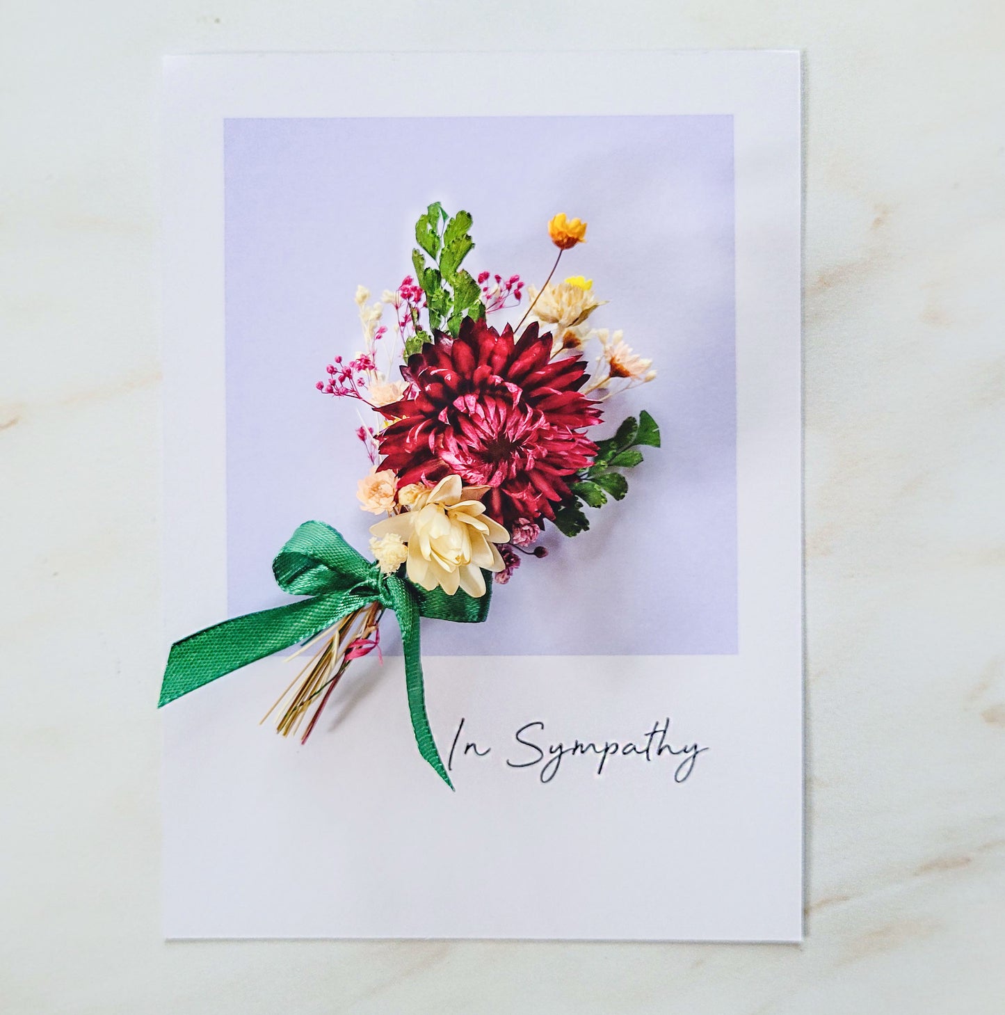Customizable Teachers Gift Greeting Card w Dried Flowers