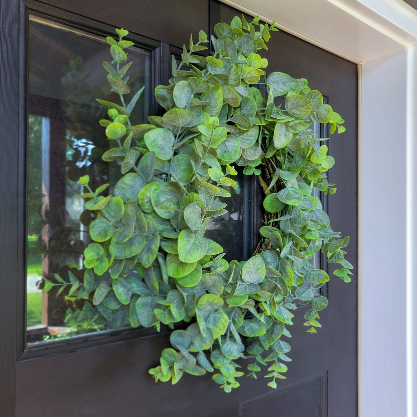 24″ Artificial Spiral Eucalyptus Wreath – Year-Round Greenery Accent