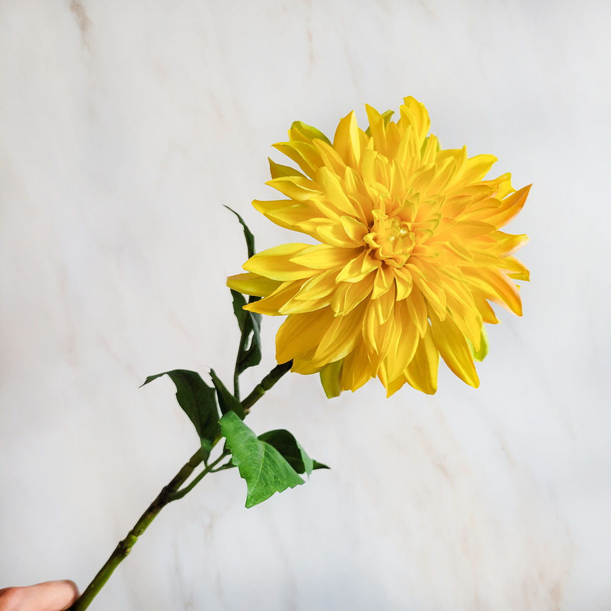 28" Artificial Yellow Dahlia Stem