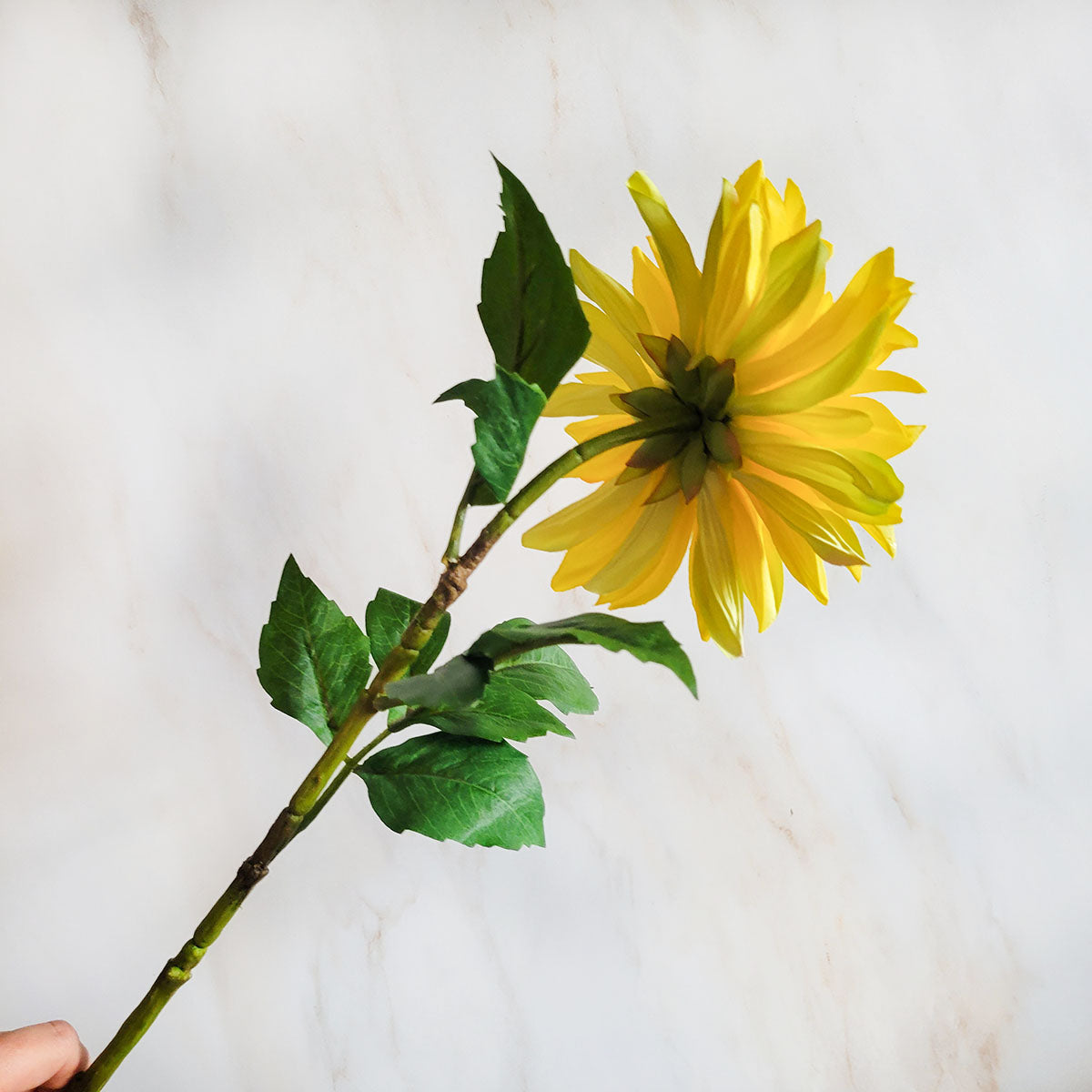 28" Artificial Yellow Dahlia Stem