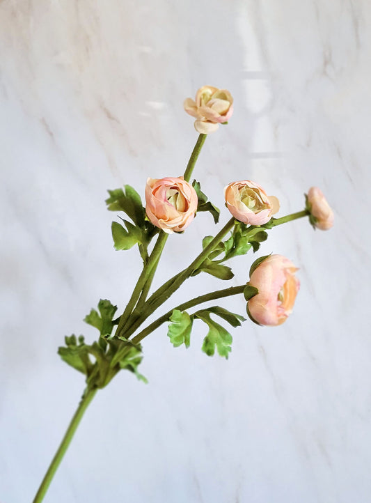 Real Touch Apricot Ranunculus Flower 22"