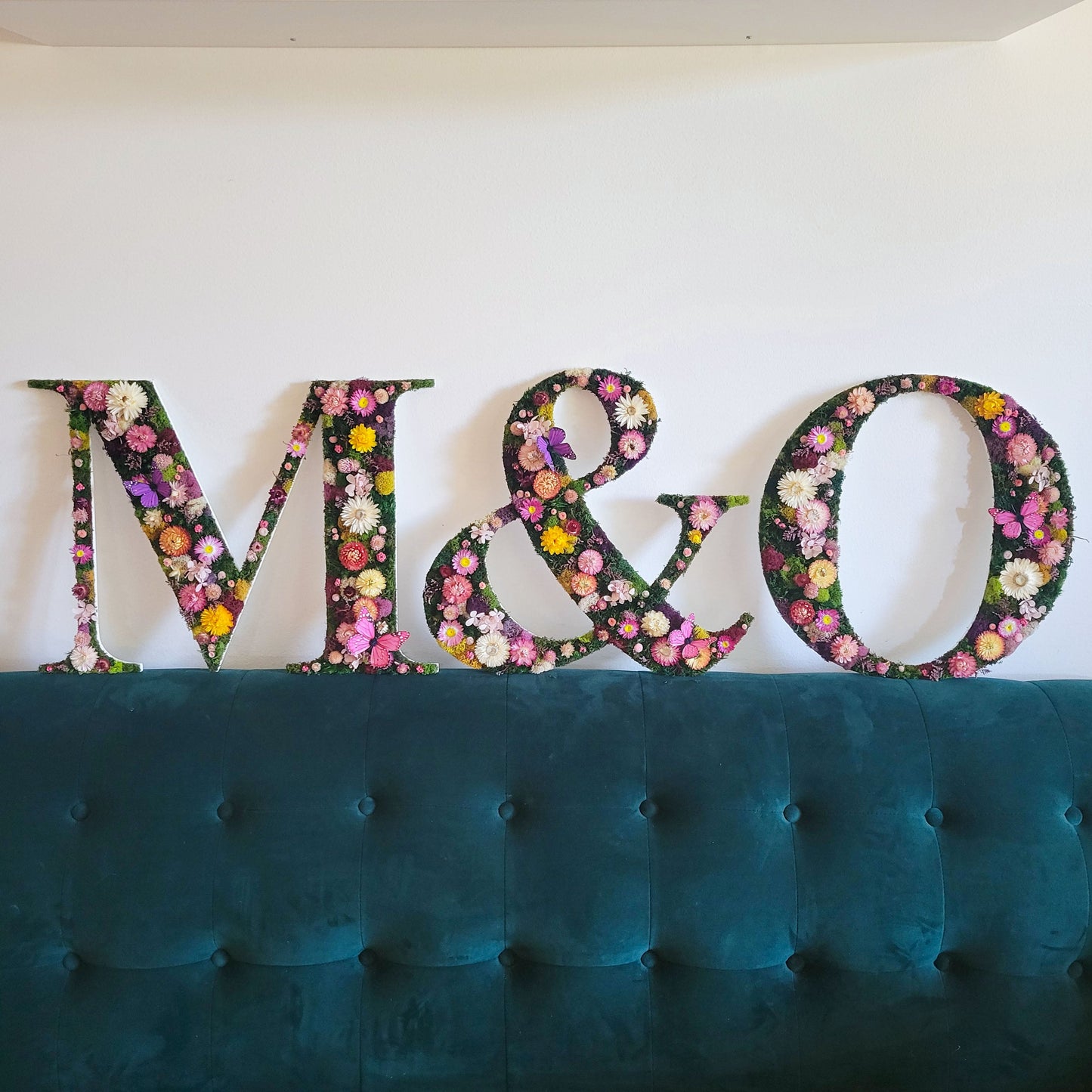 Preserved Moss Letters with flowers or greenery - Mossy Moss by Olia