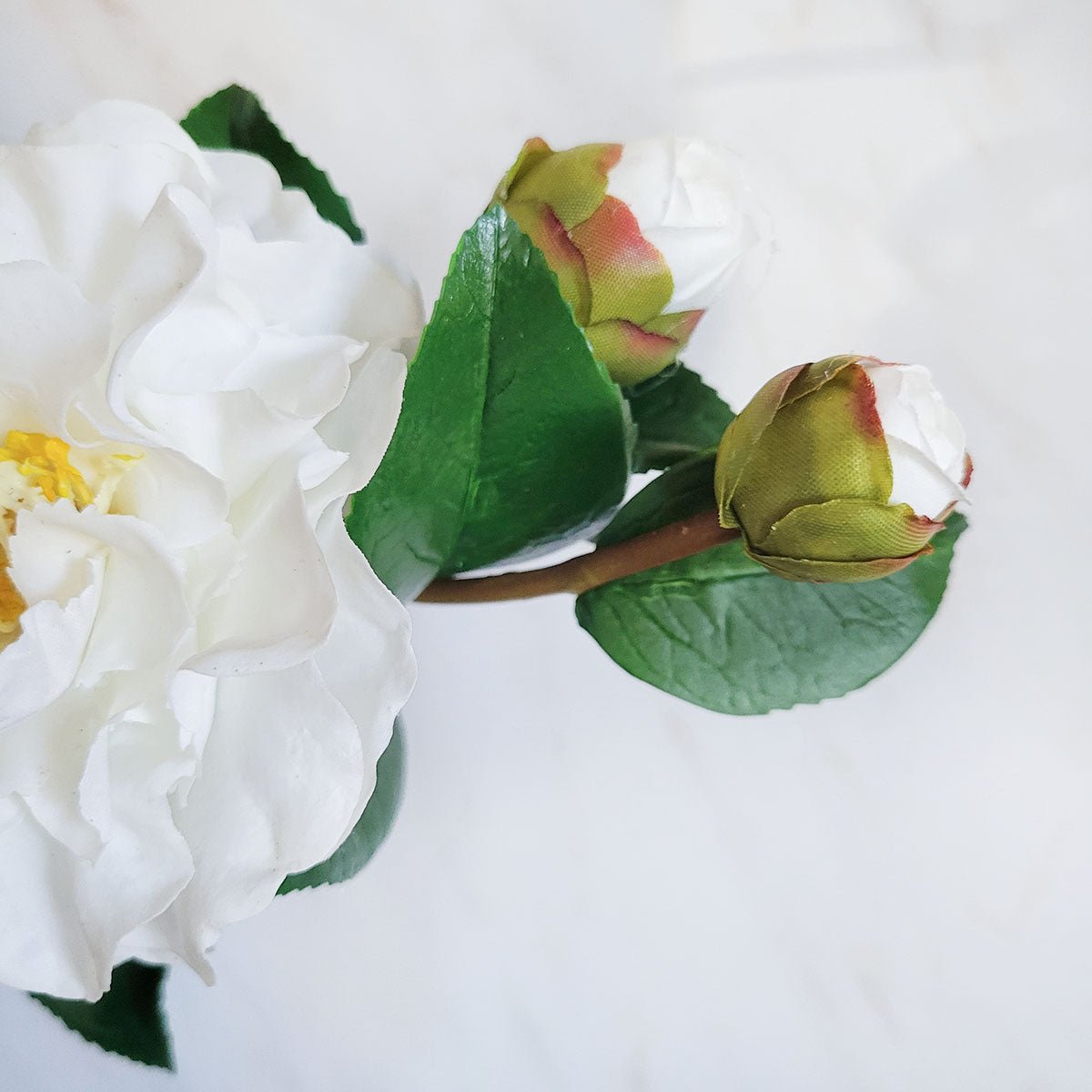 Real Touch White Camellia 28.5” - Mossy Moss by Olia