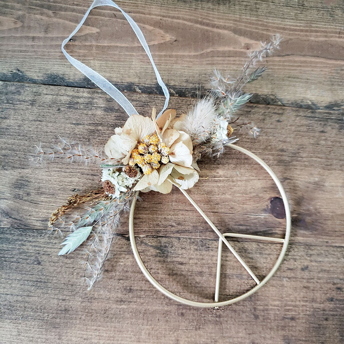 Dried Flower Peace Hoop Ornament