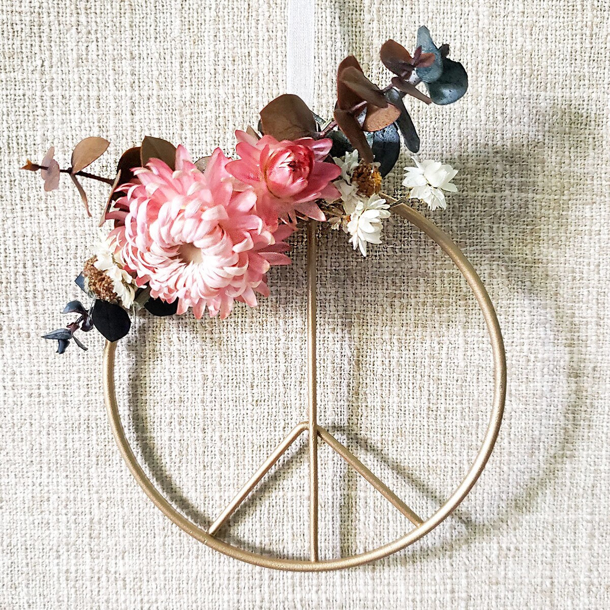 Dried Flower Peace Hoop Ornament