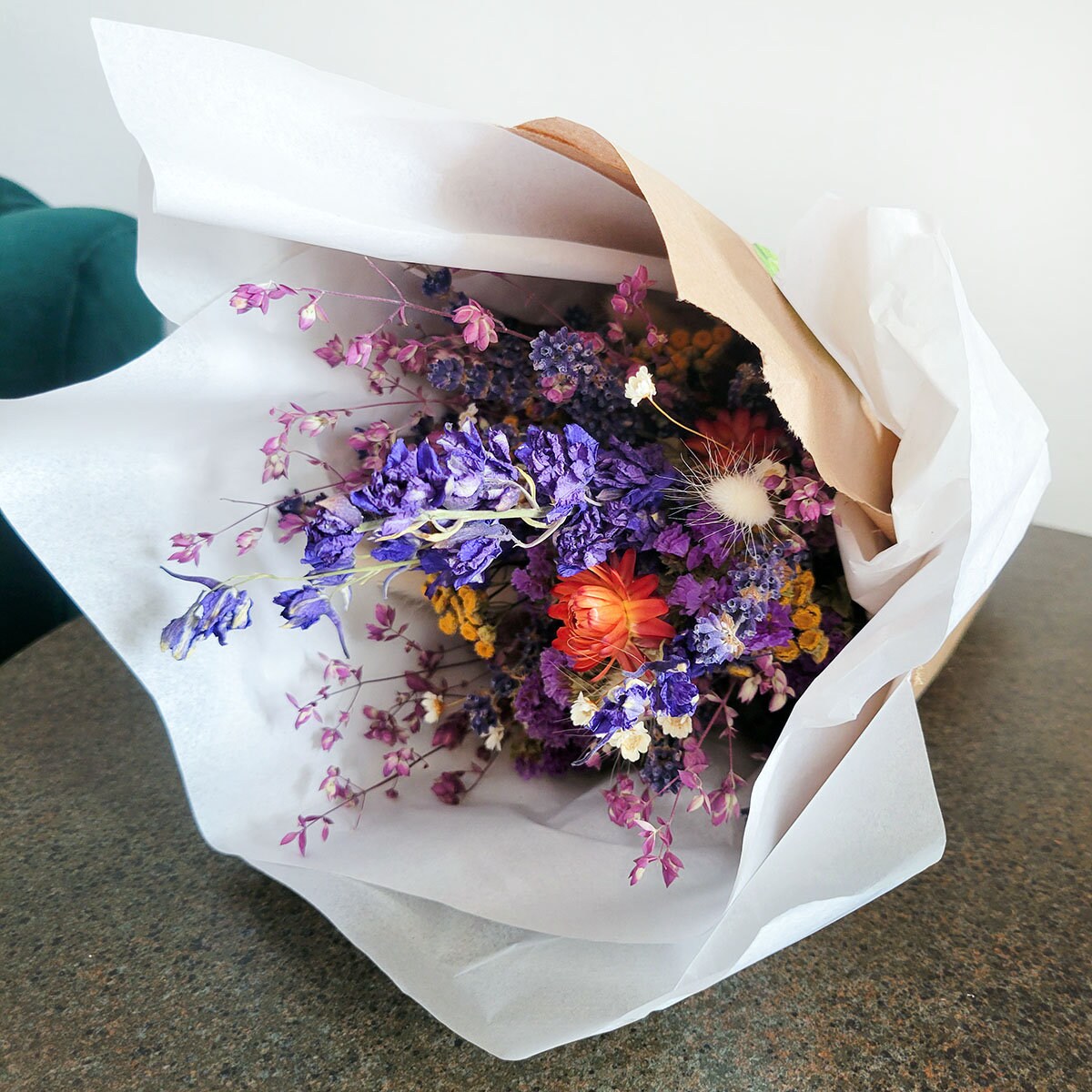 Colorful Spring Dried Flower Bouquet